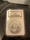 2008 W EAGLE BURNISHED SILVER EAGLE S$1 NGC MS70