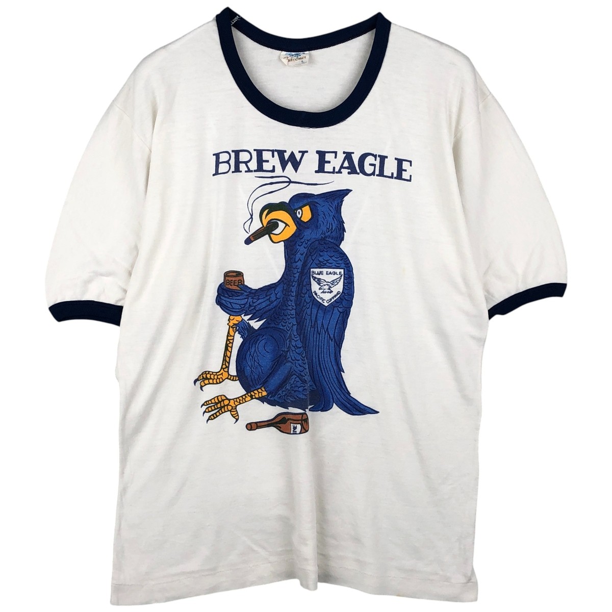Vintage Falcones Eagle Pattern Ringer T-shirt Men… - image 1