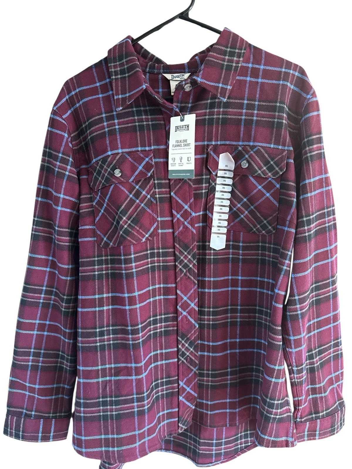 Duluth Trading Co. Flannel Shirt - Mens 2XL - Relaxed Fit Plaid Long Sleeve