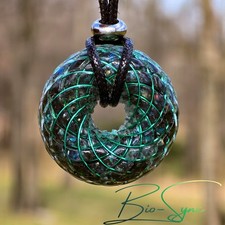 Phi Torus Vortex Energy Pendant—Moldavite, Kunzite, Fire Opal, Agni Manitite 