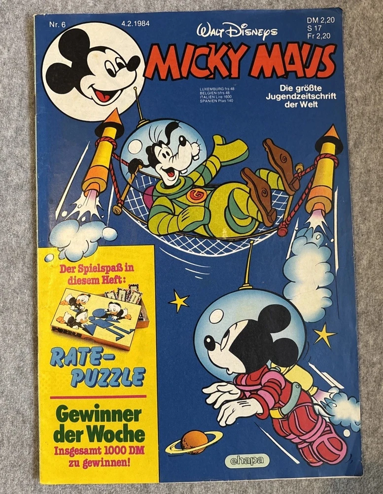 Micky Maus, Walt Disney, vom 4.2.1984, Jugendzeitschrift