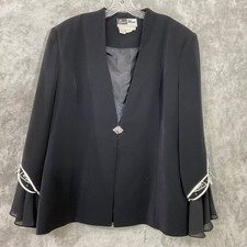 Vintage Ben Marc International Beaded Blazer Church Career Sz 20 Black/white