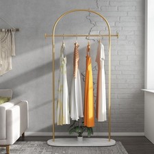 Metal Gold Coat Rack, Freestanding Entryway Stand, Hat Coat Hanger, Small Clo...