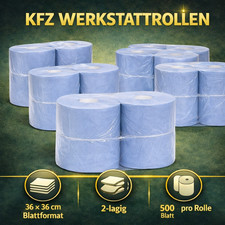 KFZ Werkstattrolle 2-lagig 36x36 cm 1000 Blatt Putzrolle Industrie - Profi NEU