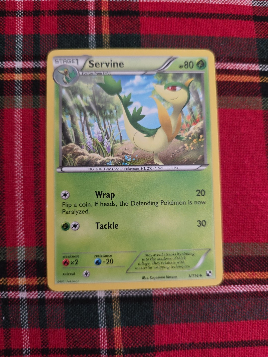 Pokemon Card 2011 Black & White - Servine 3/114