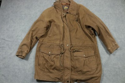 Vintage Adventure Bound Jacket Mens XL Brown Leather Parka Wilsons Outdoors 90s