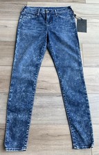 True Religion Halle High Rise Super Skinny Jeans Women  s 26 Acid Wash Blue NWT