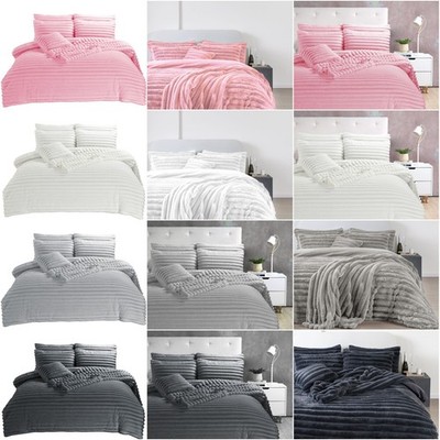 Big Cord Teddy Bettbezüge Fleece Quilt Cover Ultra Soft Thermo Bettwäsche Set
