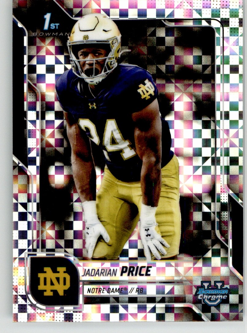 Jadarian Price 2025 Bowman University Chrome Xfractor 117 Notre Dame 1st