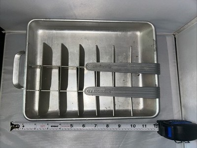 Vintage 50s Double Frigidaire Quickube METAL ICE TRAYS 1950s aluminum EUC