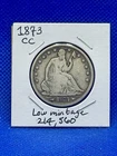 1873-cc Seated Liberty Silver Half Dollar