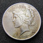1922-D Silver Peace Dollar - Denver Mint - VF Details - Old Cleaning - Toned