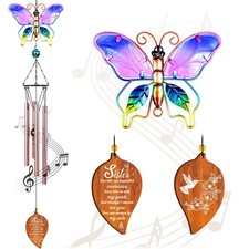 Butterfly Sympathy Wind Chimes,Memorial Gifts for Loss of Sister,Sympathy Gif...