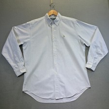 Ralph Lauren Yarmouth Men's Blue Stripe Long Sleeve Oxford Dress Shirt Sz 16/36