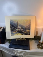 Thomas Kinkade – Unframed Print with Mount :  Moonlit Village  1989