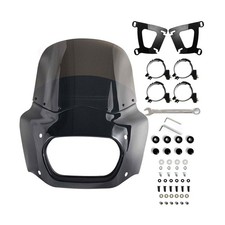 Motorcycle Fairing Windshield Kit, Retro Motorbike 11" Smoked Wind-Screen Bla...