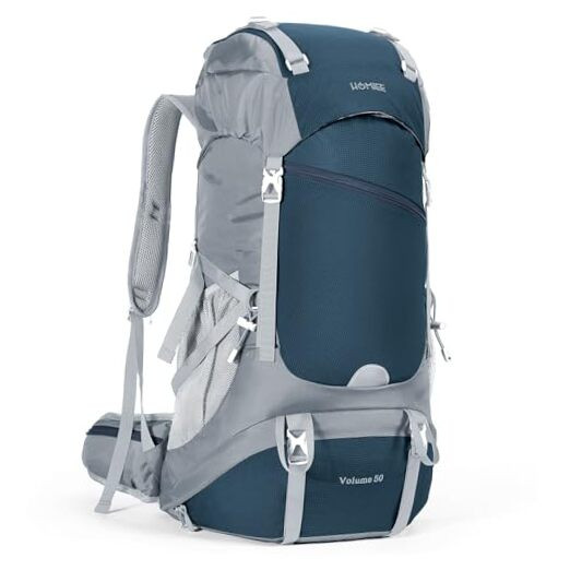 50L Waterproof Hiking Backpack with Rain Cover for Camping Travel-image