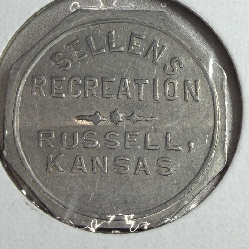 Kansas, Russell Sellens Recreation Aluminum 5¢ Cent Token 295746