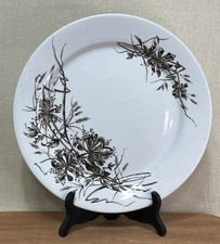 transferware dinner Vintage Brown Transferware Floral Porcelain Dinner Plate with Oval Side Dish — listing 3