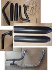 Screamin Eagle exhaust system, black, Harley Davidson Softtail. Part # HARFXS15