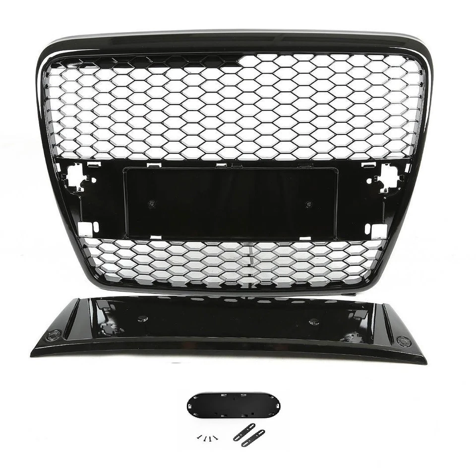 CALANDRE NOIR BRILLANT NID D'ABEILLE POUR AUDI A6 C6 4F DE 04/2004 A 10/2008 - Photo 1/1