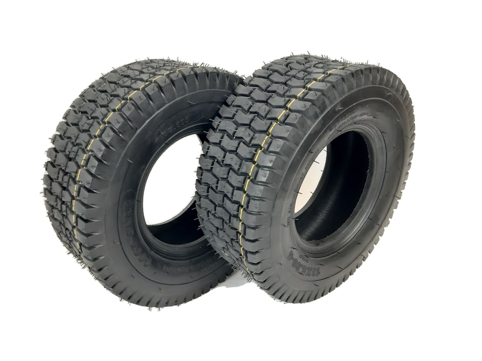 2x Tyre 13x5.00-6 TUBELESS Garden Lawn Tractor 6"" Rim  4PLY