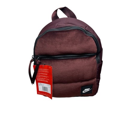 Nike Brown Velvet Quilted Sportswear Essentials Mini Backpack Academia Travel