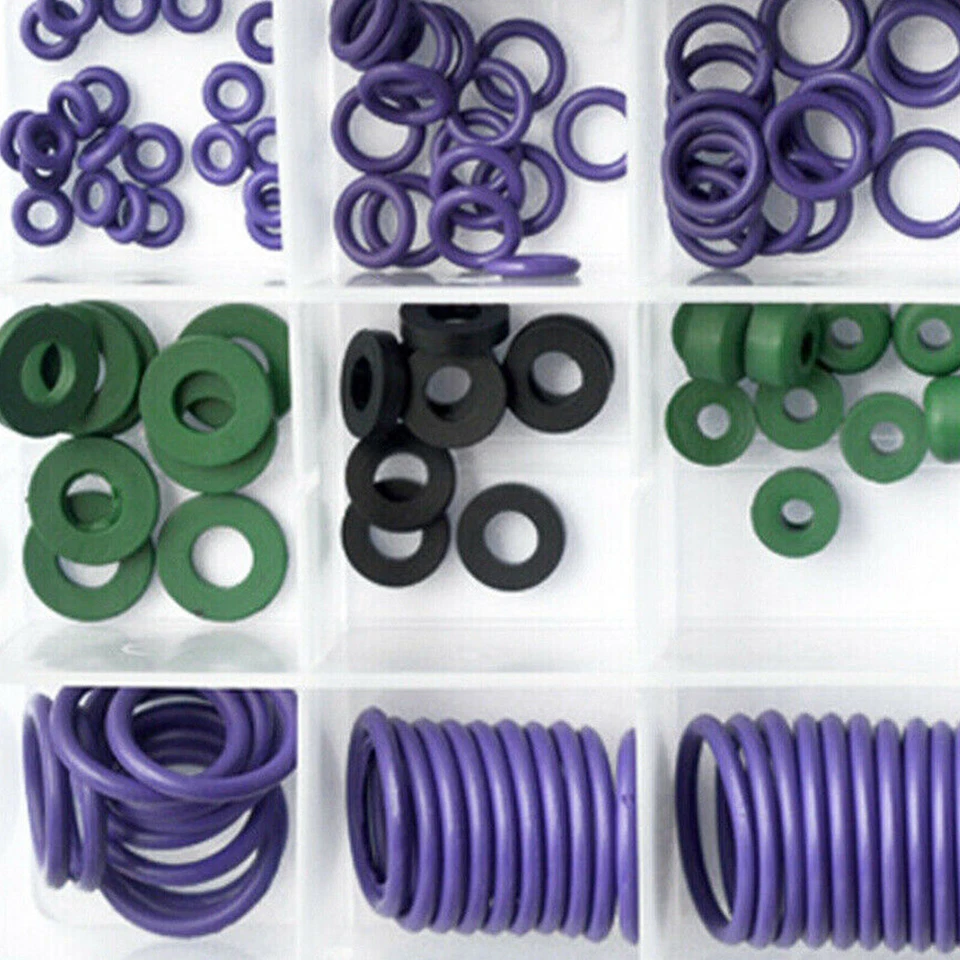 225Pcs 18 Sizes Car R22/R134a A/C O-Ring Seal Gaskets Assortment Kit with Box oh Foto 4 de 4