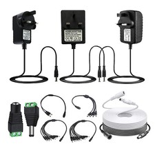 12V 1A 2A AC/DC UK Power Supply Adapter Safety Charger For LED Strip CCTV Camera