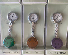 Nurse Watch Lapel Quartz Fob Pocket Clip on Clasp Smiley Face