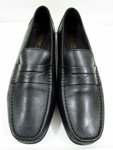 Size 46 US 12.5 M GEOX Men's UOMO Winter Monet 18 Loafer Shoes Leather Black - Picture 2 of 9