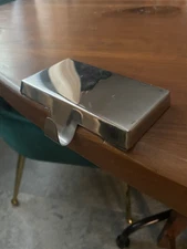 simple silver christmas stocking hanger bar block hanger rectangular silver bar