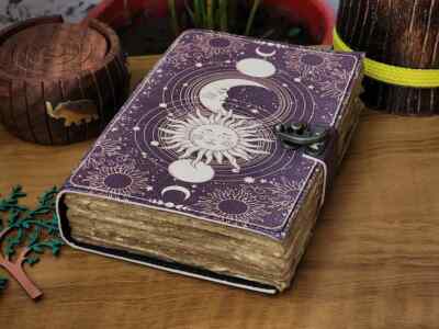 Sun and Moon Vintage Leather Journal 200 Pages Leather Sketchbook ...