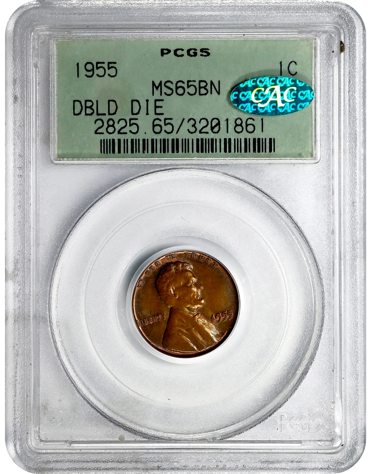 1955 PCGS MS65 CAC Doubled Die Obverse $287,000-APR-R D!! DDO Lincoln Cent CAC 1C