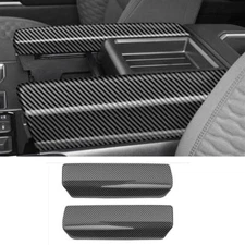 Carbon Fiber Style Central Storage Box Decor Cover Trim For Toyota Tundra 22-24