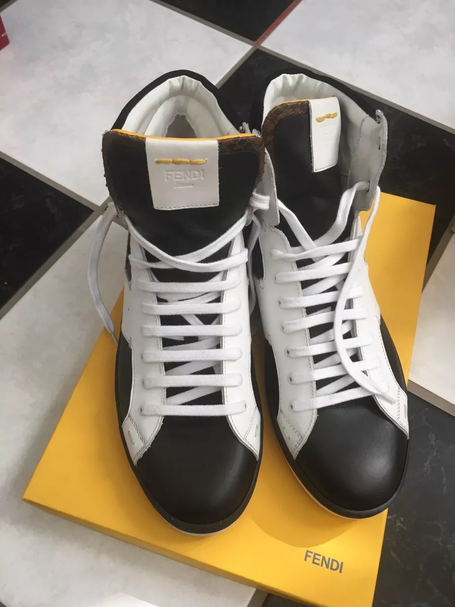 NIB 100 AUTH Fendi Mens Multi Color Lace Up High Top Sneakers Shoes 850