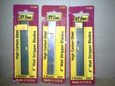 3PK IVY Classic 11184 4" 5 Blades .020" Wall Stripper Scraper Blades , NOS
