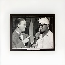 Duncan Schiedt Signed Black & White Photograph, Eddie Condon & Louis Armstrong