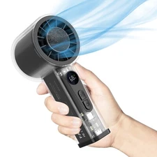 Dual Airflow Handheld Turbo Fan with Ice Cooler, 16000RPM Brushless Motor