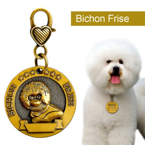 Robuste 3D Hundeetiketten personalisiert graviert Haustier Welpe Ausweis Name Halsband Scheiben gold - Bild 28 von 72