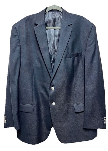 Joseph Abboud 52L Black Reda Super 110's Wool Textured Metal Button 2Btn Blazer