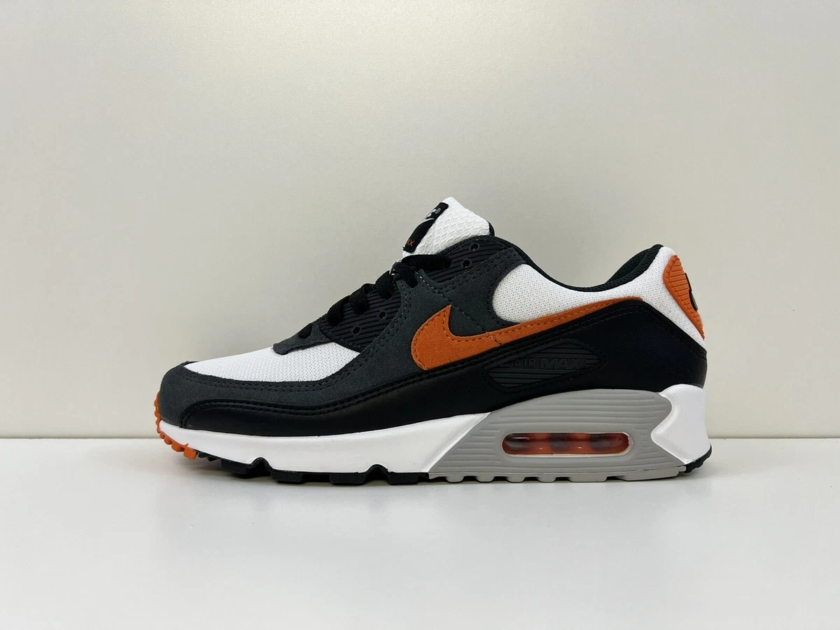 Nike Air Max 90 White Orange Black Men's Size 9 - DM0029-101 | eBay