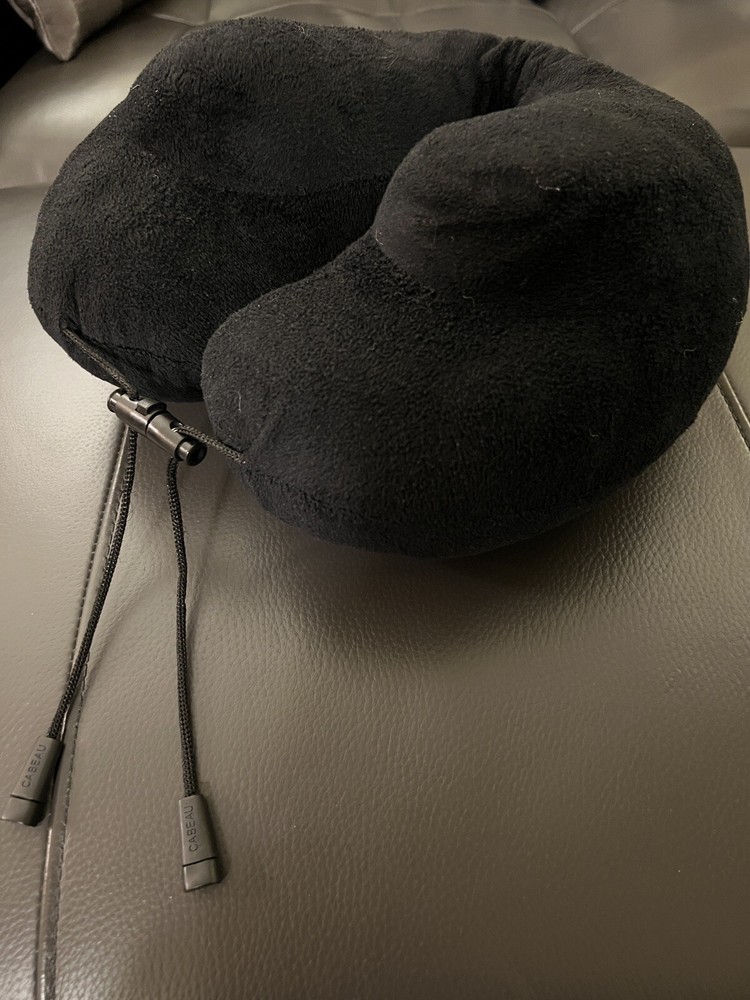 Compact Black Cabeau Neck Pillow for Travel Comfort