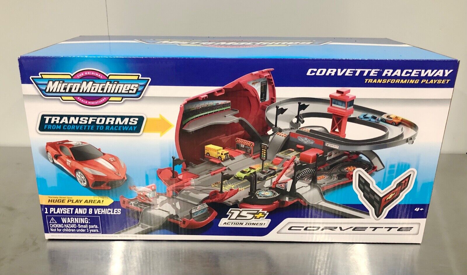 Micro Machines Corvette Raceway Transforming Corvette into Raceway Playset - ...