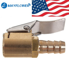 One Piece Open Flow Tire Valve Air Chuck, Clip on style- 1/4" barb changer hose