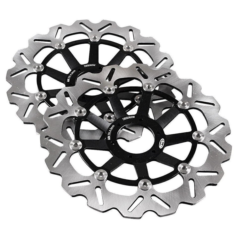 Front Brake Discs Rotors Fit for Honda CBR900RR 1998 1999 Black Steel Motorcycle Foto 2 de 4