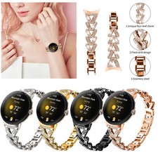 Metal Rhinestone Bling Watch Band Bracelet for Google Pixel Watch 1 2 Strap