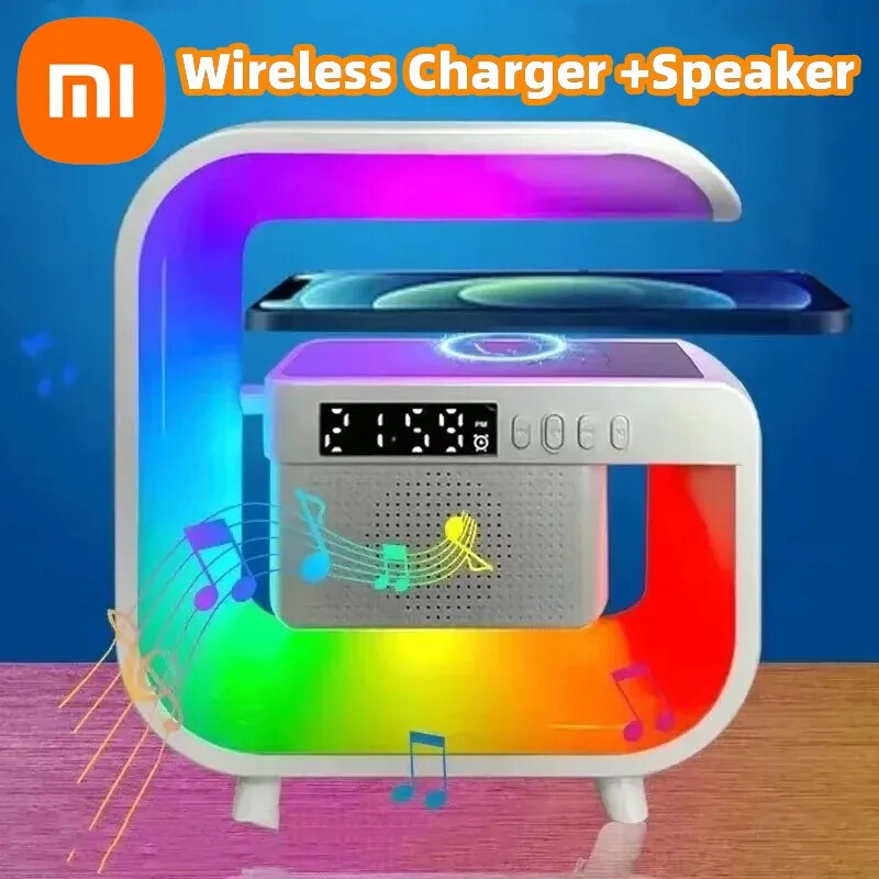 Smart Luminous Wireless Speaker with Wireless Charger, RGB Light FM