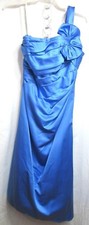 Davids Bridal Gown Size 10 Light Blue One Shoulder Zipper Netting Formal Wedding