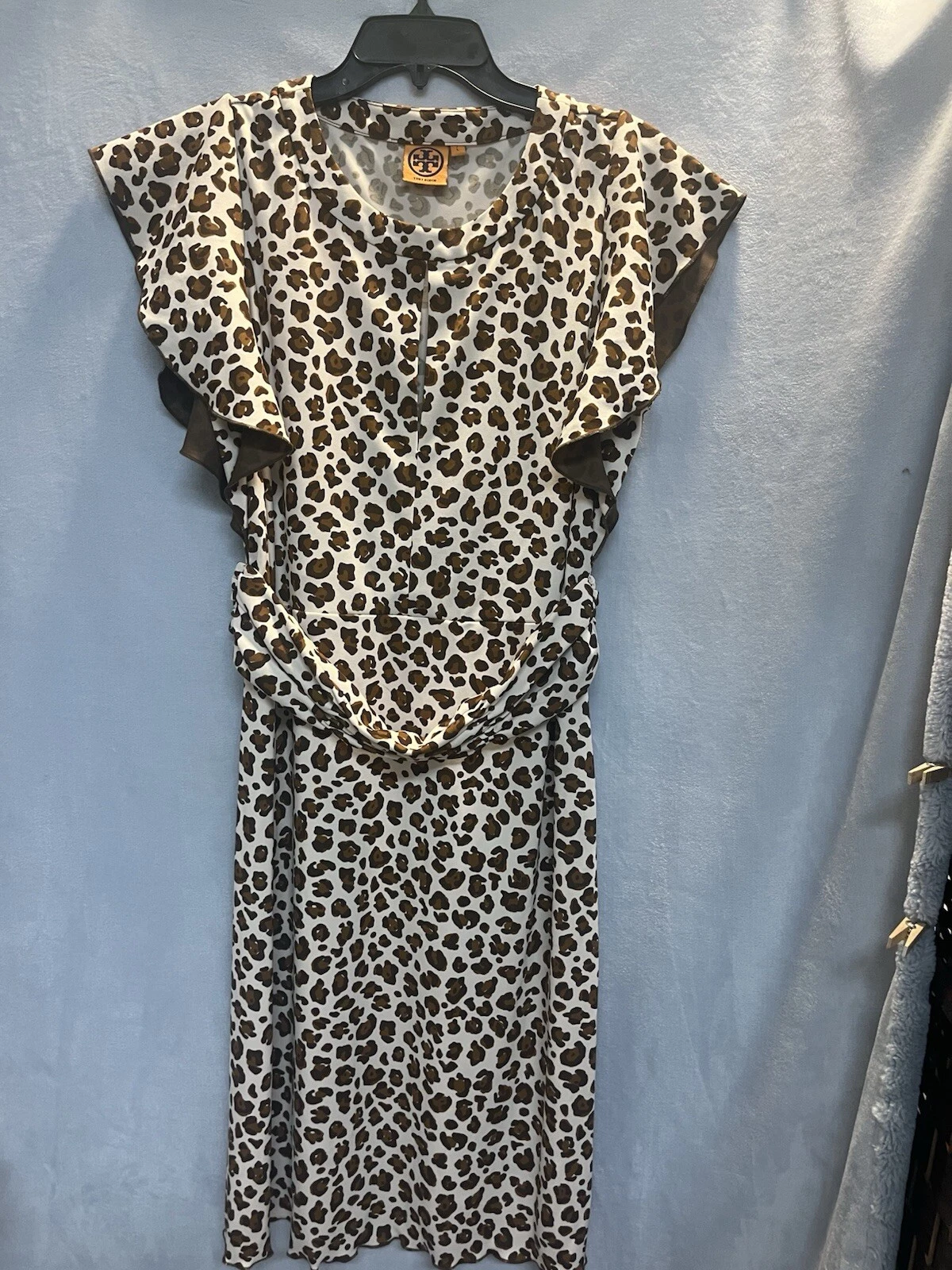 Abito Tory Burch Gladys donna L stampa leopardata manica svasata